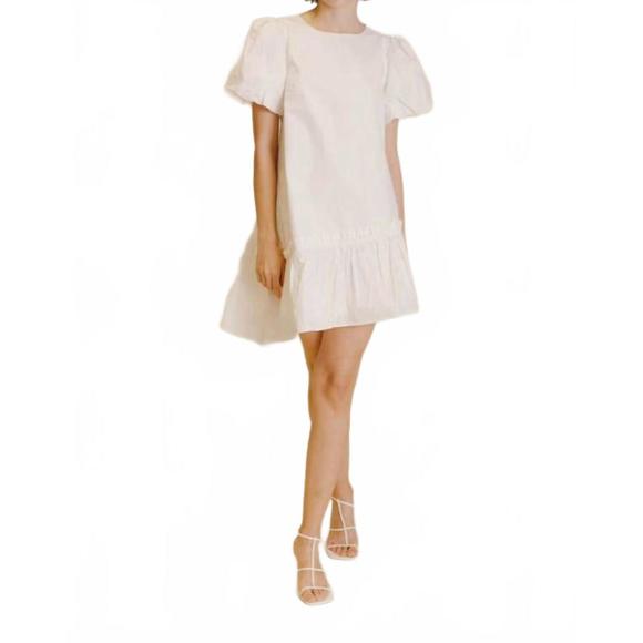 AUREUM Dresses & Skirts - NEW AUREUM asymmetrical poplin mini dress in white